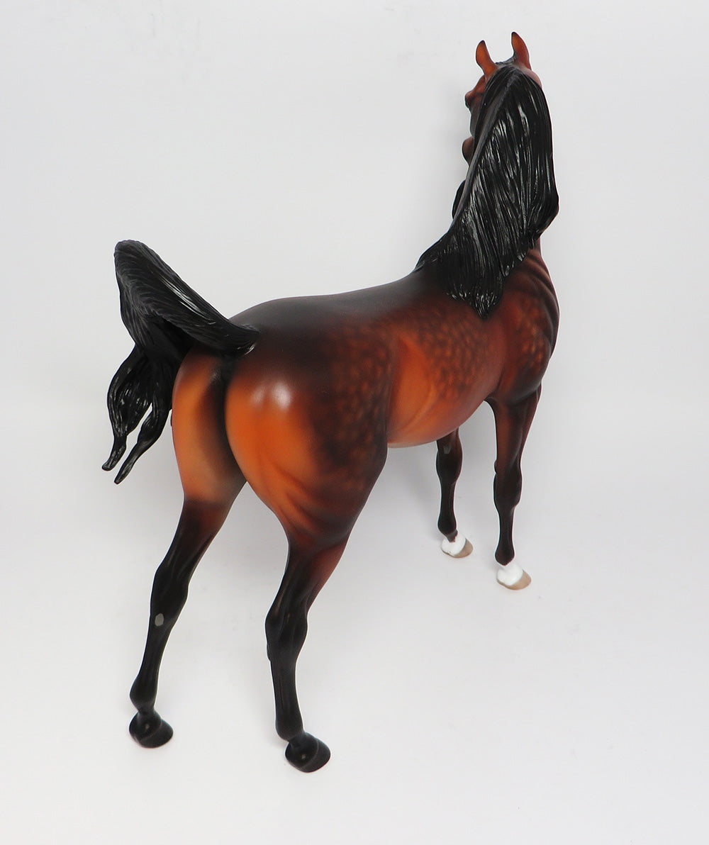 SABRE~OOAK STAR DAPPLE BAY ARABIAN MODEL HORSE BY SHERYL LEISURE  4/12