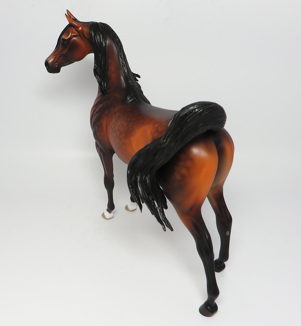SABRE~OOAK STAR DAPPLE BAY ARABIAN MODEL HORSE BY SHERYL LEISURE  4/12
