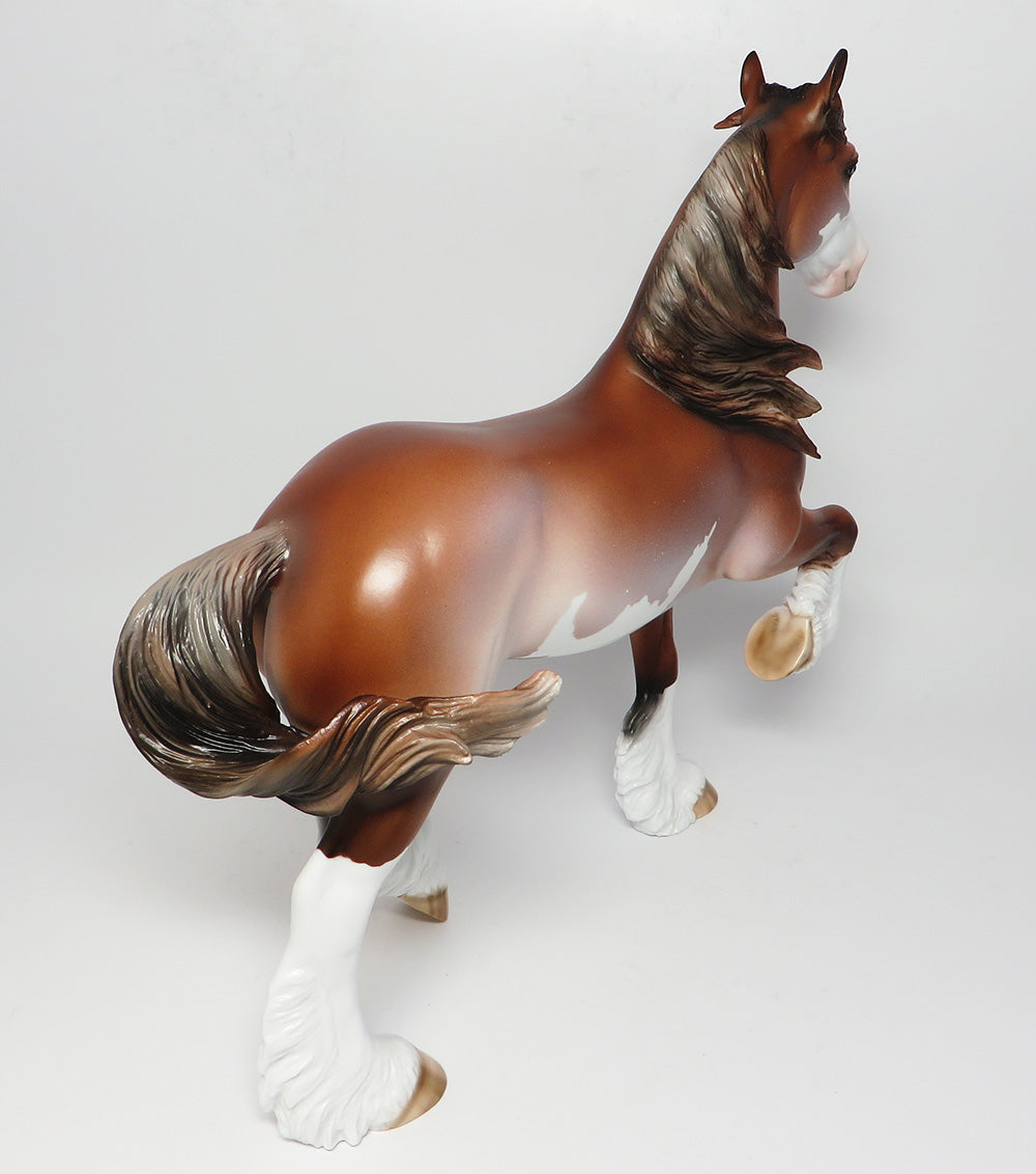 BARLEY-OOAK PINTO TROTTING DRAFTER MODEL HORSE BY CARRIE KELLER 4/13/17