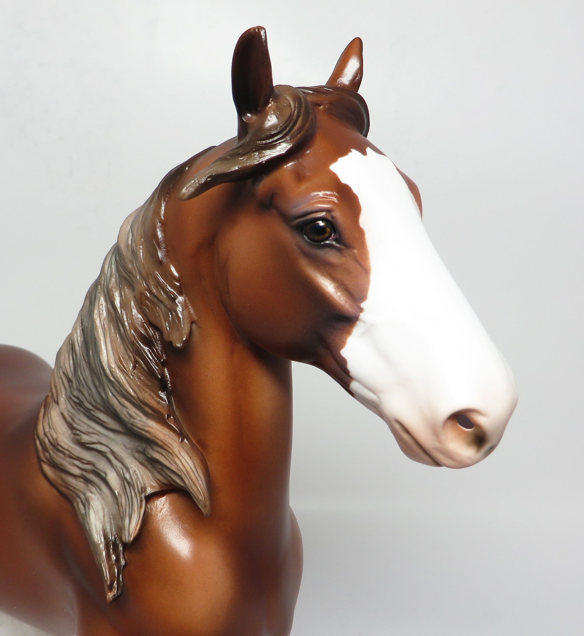 OATS-OOAK PINTO TROTTING DRAFTER MODEL HORSE BY CARRIE KELLER 4/13/17