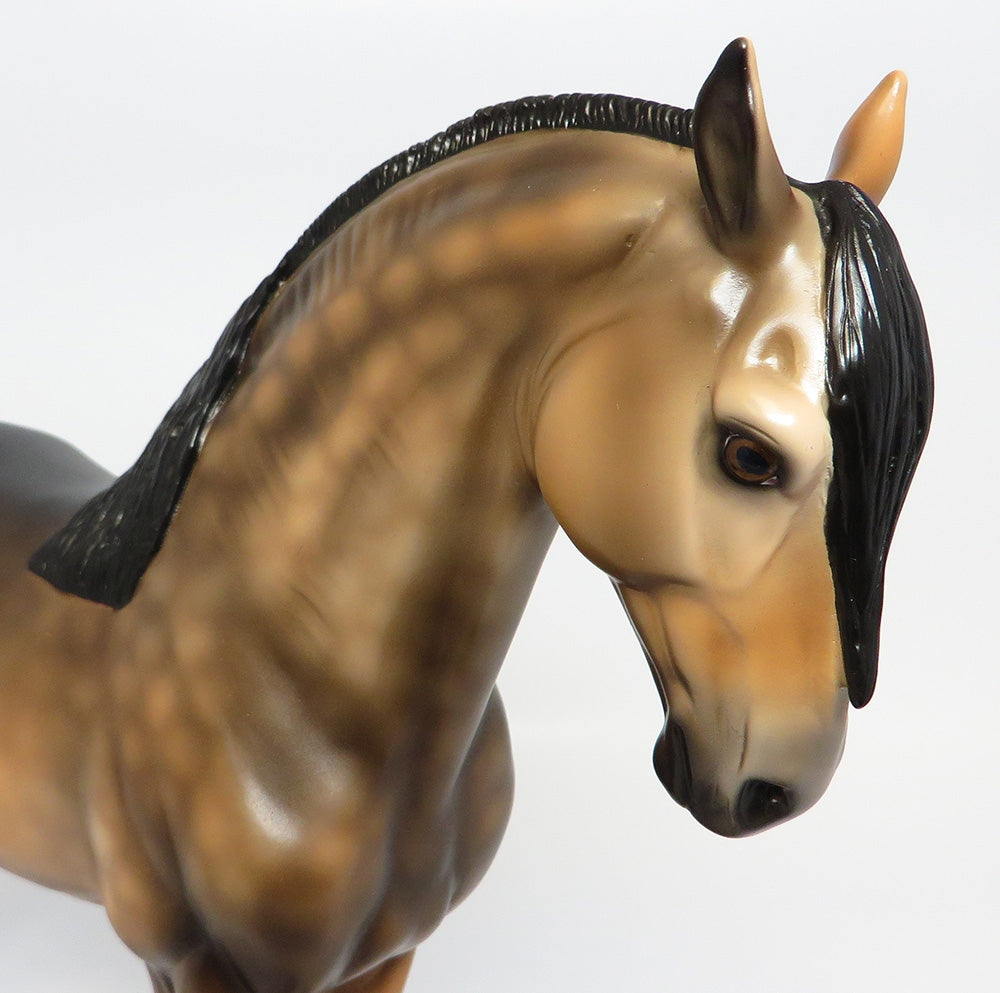 MATIAS-OOAK SOOTY DAPPLE BUCKSKIN  ANDALUSIAN MODEL HORSE 10/17/17