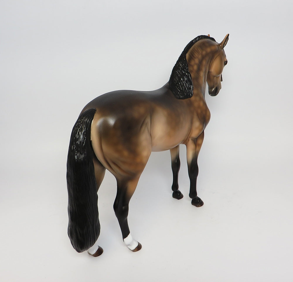 MATIAS-OOAK SOOTY DAPPLE BUCKSKIN  ANDALUSIAN MODEL HORSE 10/17/17
