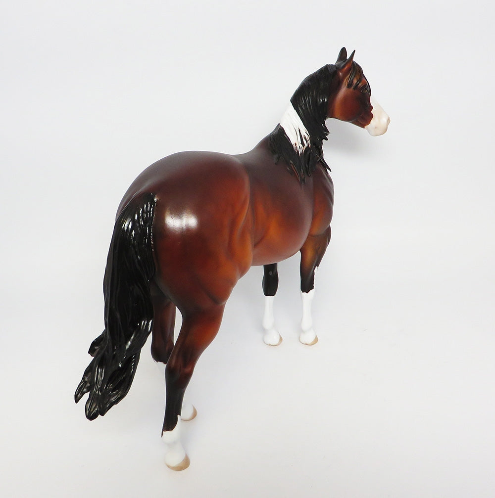 KASH ME OUT-OOAK DAPPLE BAY PINTO  ISH MODEL HORSE BY DAWN QUICK 10/19/17