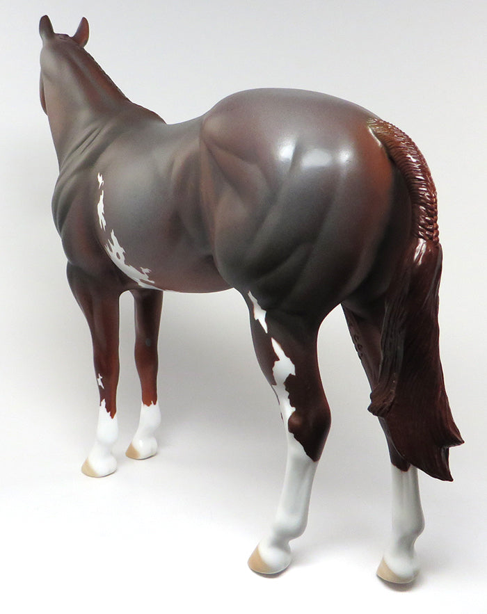 RED DAWN-OOAK RED ROAN BRAIDED MANE AND TAIL ISH PAINT MODEL HORSE 5/31