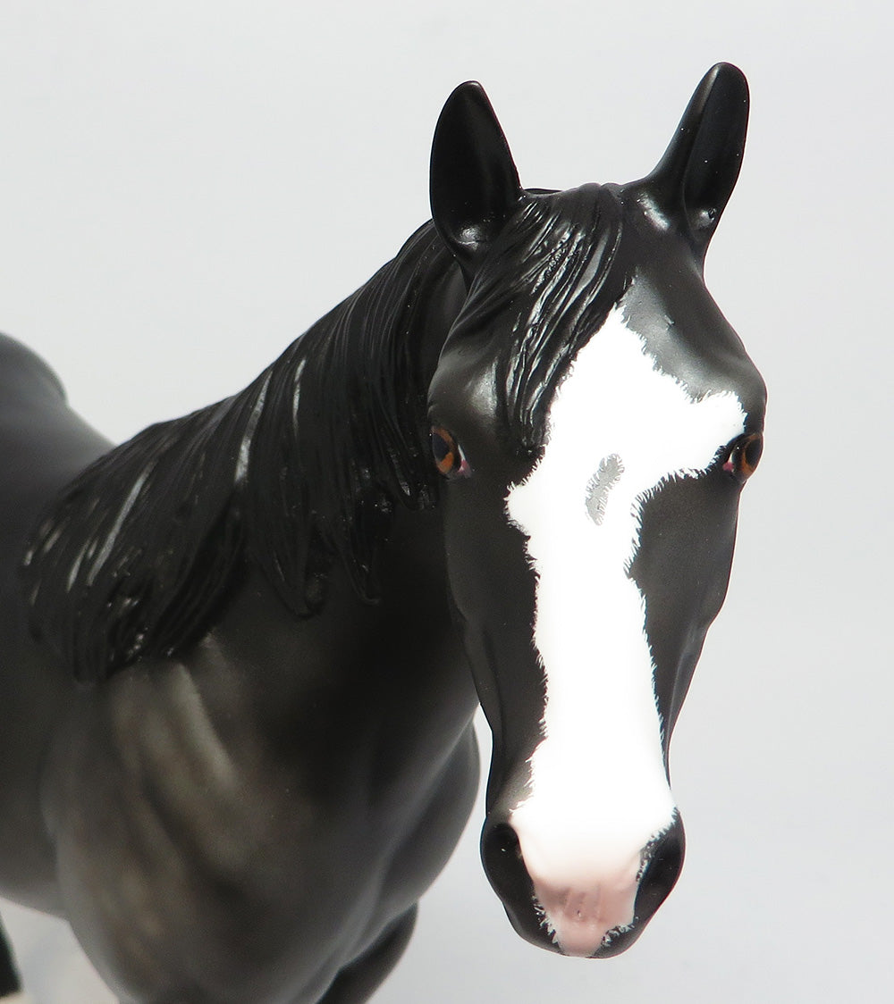 THE RAVEN~OOAK DARK DAPPLE ISH MODEL HORSE 4/12