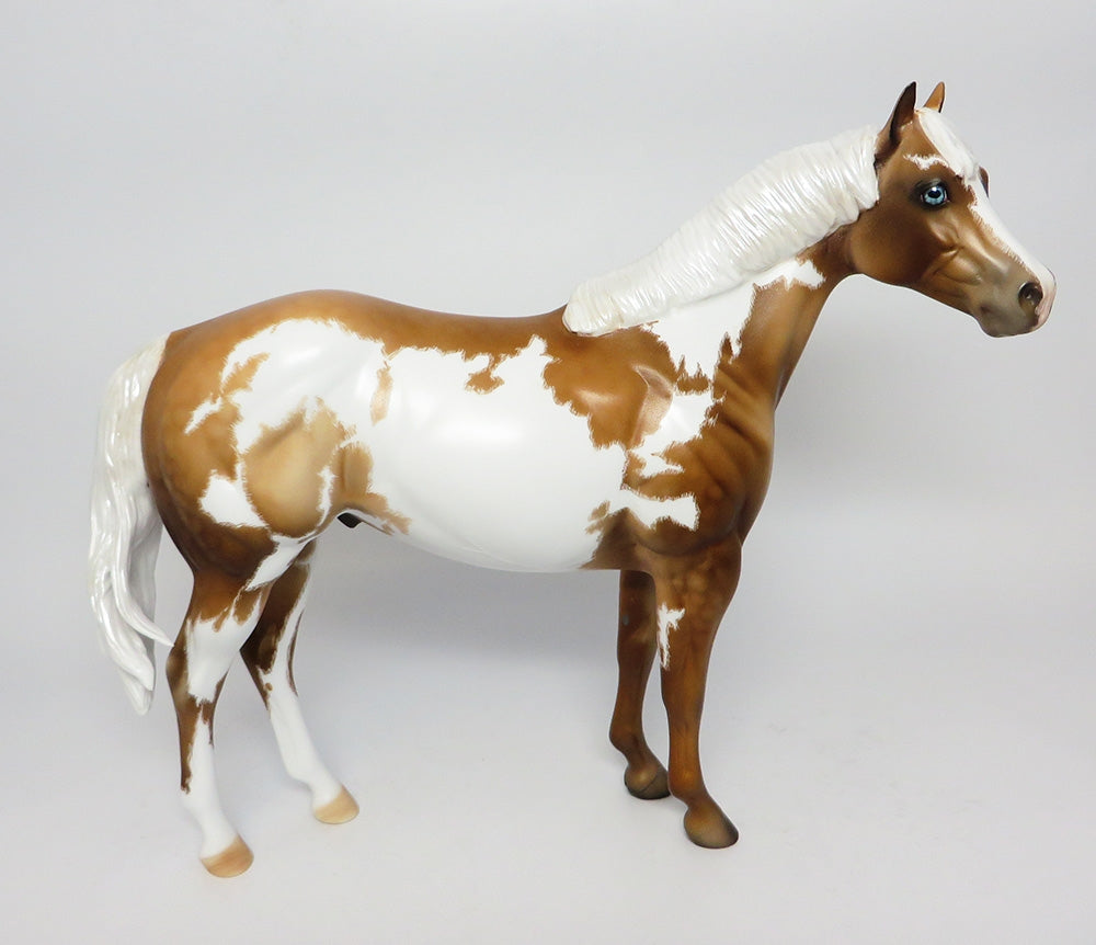 SIR DID IT-OOAK ETCHED CUSTOMIZED PALOMINO PAINT ISH MODEL HORSE 10/24