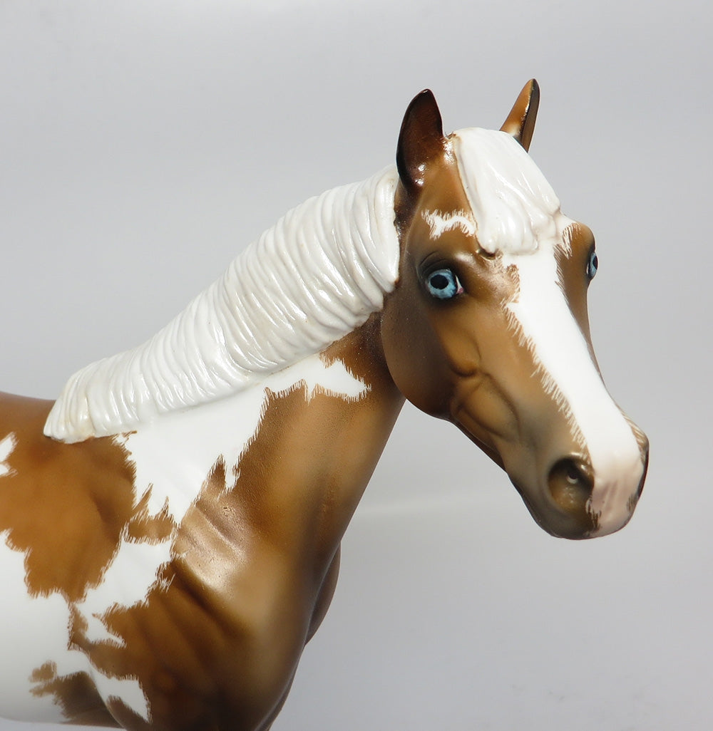 SIR DID IT-OOAK ETCHED CUSTOMIZED PALOMINO PAINT ISH MODEL HORSE 10/24