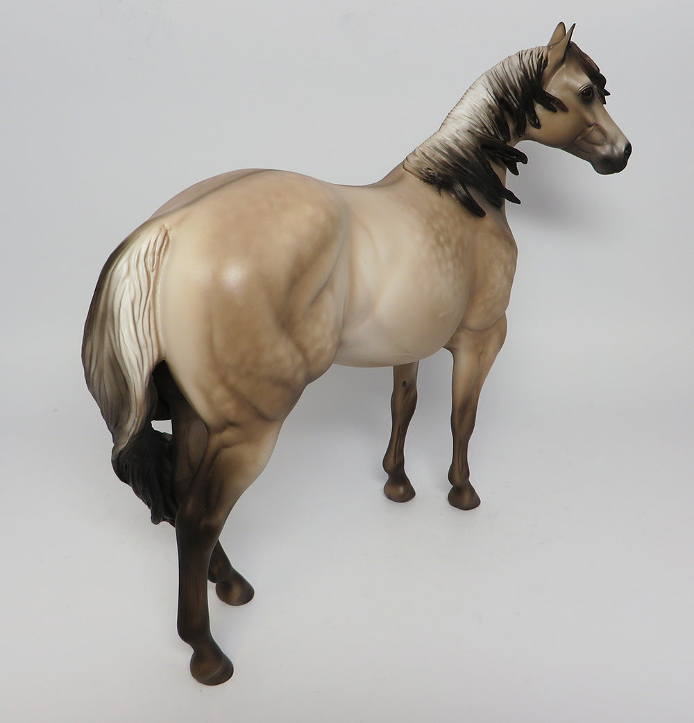 TINY TWIST~OOAK STAR DAPPLE BUCKSKIN ISH MODEL HORSE BY SHERYL LEISURE 4/13