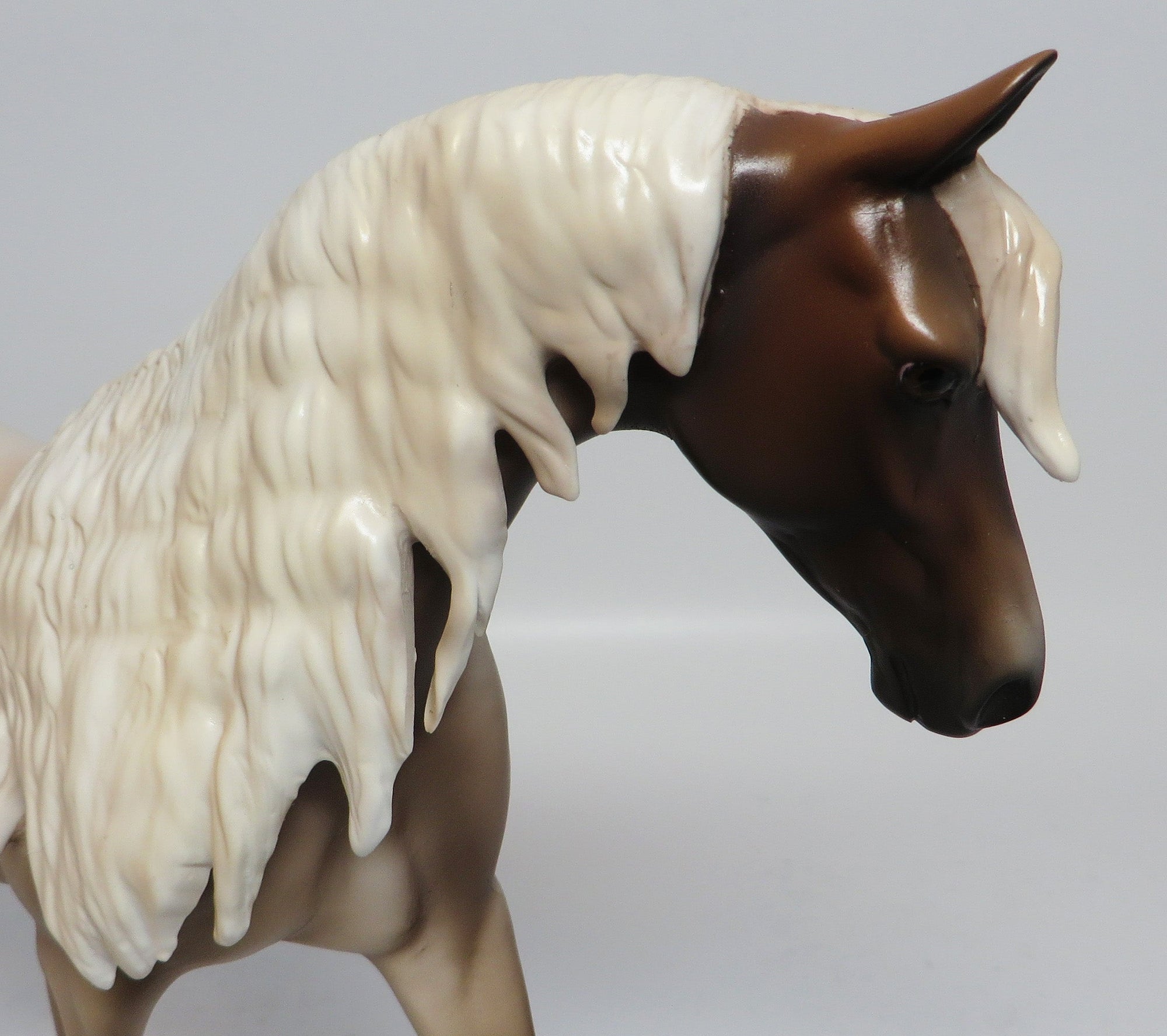 RAMBA-OOAK REVERSED SILVER BLACK PONY MODEL HORSE BY SHERYL LEISURE 4/13