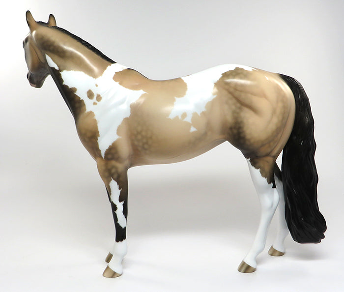DIAMOND GIRL-OOAK DAPPLED ETCHED BUCKSKIN PAINT ISH MODEL HORSE BY SHERYL LEISURE 5/27