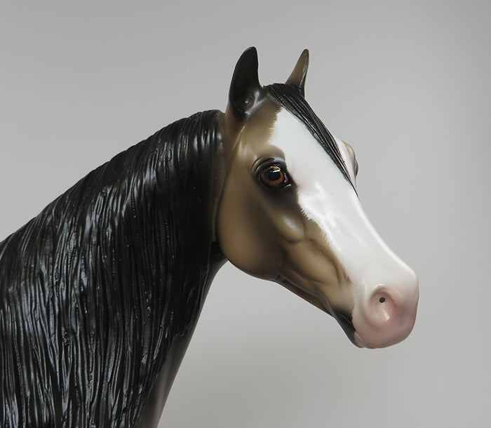 DIAMOND GIRL-OOAK DAPPLED ETCHED BUCKSKIN PAINT ISH MODEL HORSE BY SHERYL LEISURE 5/27