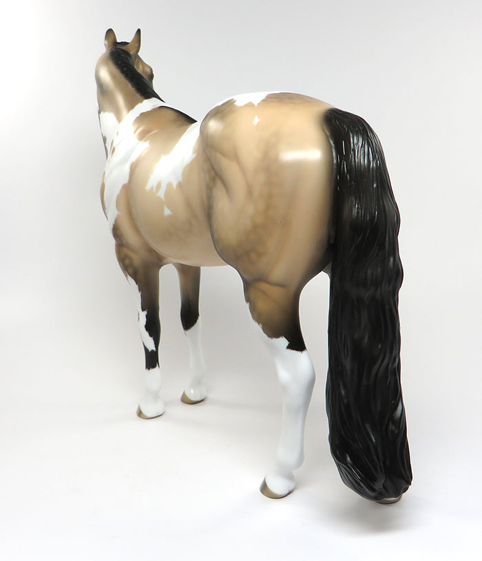 DIAMOND GIRL-OOAK DAPPLED ETCHED BUCKSKIN PAINT ISH MODEL HORSE BY SHERYL LEISURE 5/27