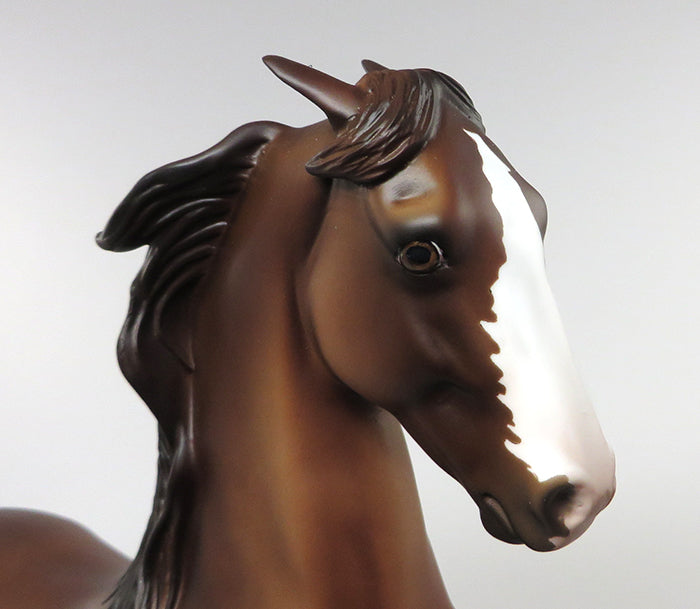LONESOME-OOAK DAPPLED CHESTNUT SADDLEBRED MODEL HORSE 6/1