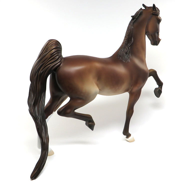 LONESOME-OOAK DAPPLED CHESTNUT SADDLEBRED MODEL HORSE 6/1