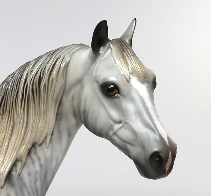 HOLLYWOOD BLVD-OOAK GREY BRINDLE ISH MODEL HORSE 6/2
