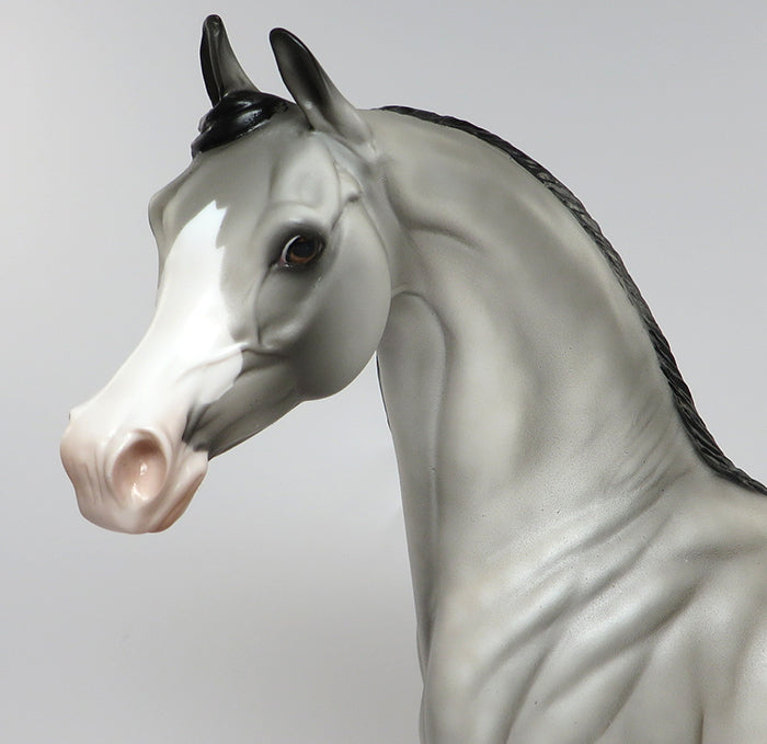 STEEL N LACE-OOAK DAPPLE GREY ARABIAN MODEL HORSE 6/3
