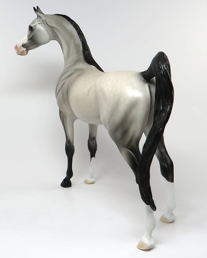STEEL N LACE-OOAK DAPPLE GREY ARABIAN MODEL HORSE 6/3