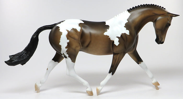 PS MINGO-OOAK BUCKSKIN PAINT BRAIDED MANE PONY MODEL HORSE 6/3