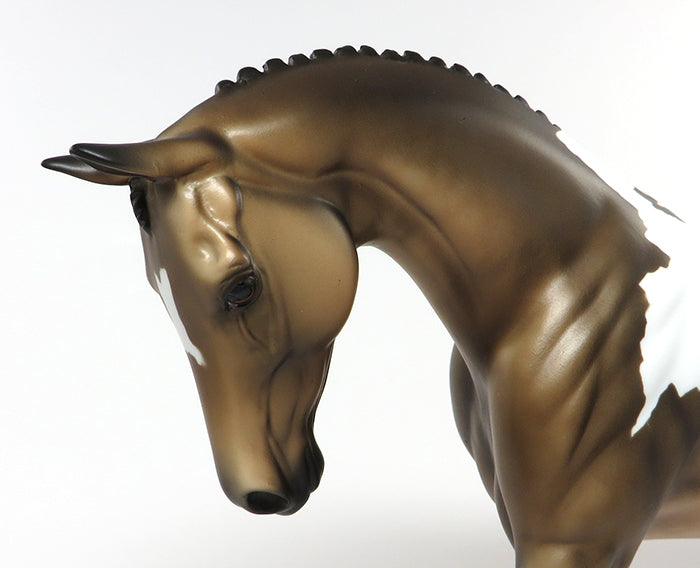 PS MINGO-OOAK BUCKSKIN PAINT BRAIDED MANE PONY MODEL HORSE 6/3