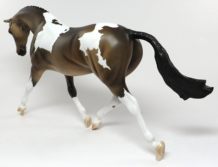 PS MINGO-OOAK BUCKSKIN PAINT BRAIDED MANE PONY MODEL HORSE 6/3