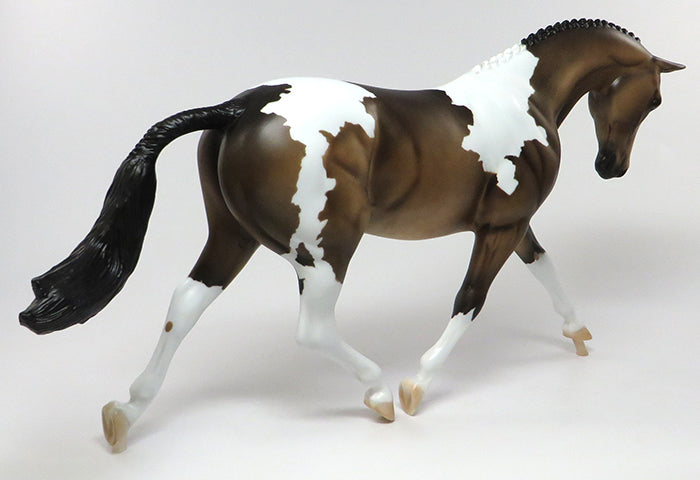 PS MINGO-OOAK BUCKSKIN PAINT BRAIDED MANE PONY MODEL HORSE 6/3