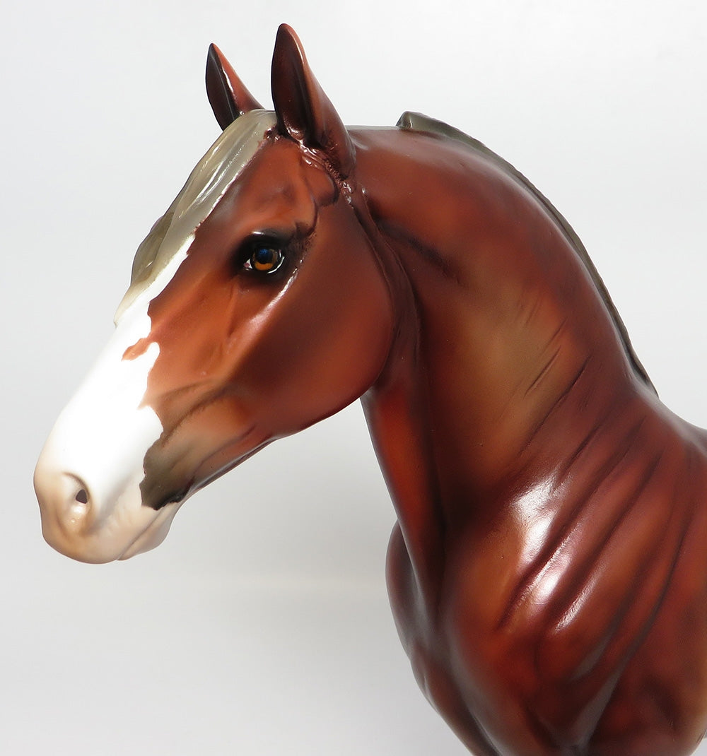 MARCELO~OOAK DAPPLE CHESTNUT STANDING DRAFTER MODEL HORSE 10/26/17