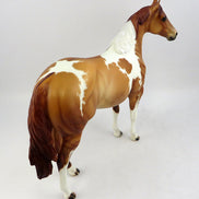 AIN'T TO LAZY-OOAK ETCHED RED DUN TOBIANO ISH  MODEL HORSE BY JULIE KEIM 11/18/16