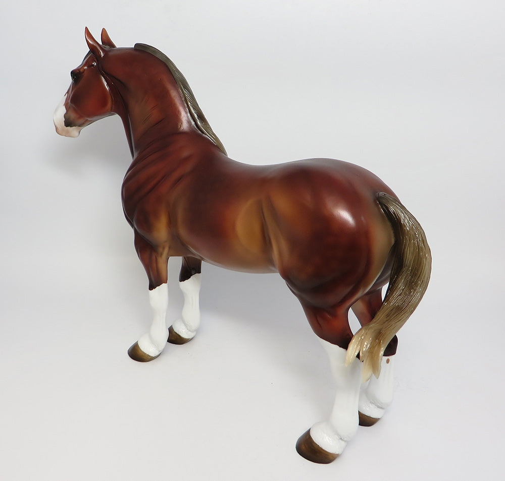 MARCELO~OOAK DAPPLE CHESTNUT STANDING DRAFTER MODEL HORSE 10/26/17