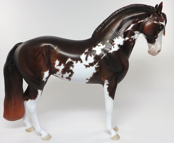 TRIBECA-OOAK ETCHED CHESTNUT PAINT ANDALUSIAN MODEL HORSE BY DAWN QUICK 6/10