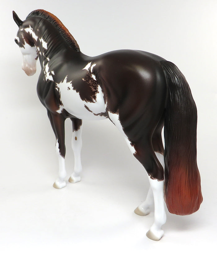 TRIBECA-OOAK ETCHED CHESTNUT PAINT ANDALUSIAN MODEL HORSE BY DAWN QUICK 6/10