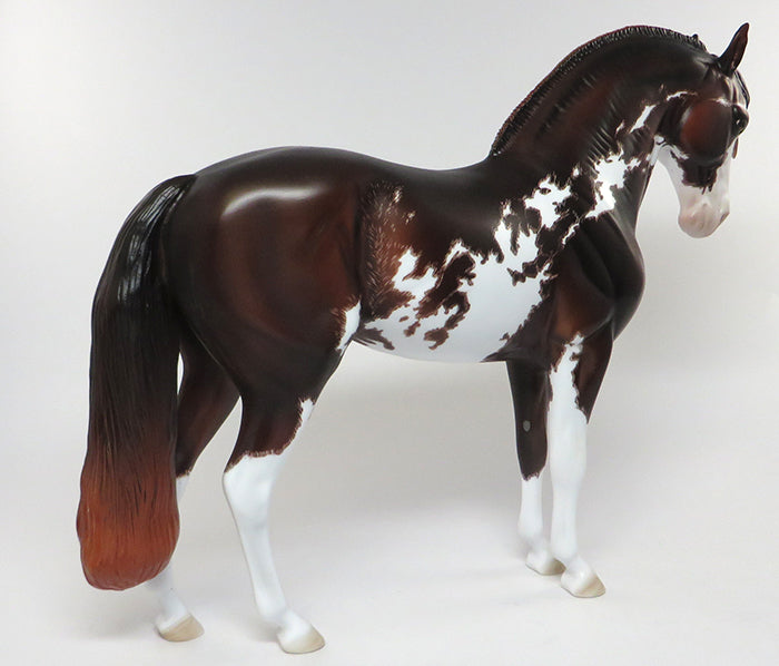 TRIBECA-OOAK ETCHED CHESTNUT PAINT ANDALUSIAN MODEL HORSE BY DAWN QUICK 6/10