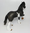 DOMINO~OOAK DAPPLE GREY PAINT TROTTING DRAFTER MODEL HORSE 4/19