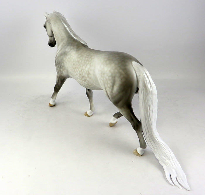 LUDINGTON-OOAK DAPPLE GREY LONG MANE AND TAIL PONY MODEL HORSE BY SHERYL LEISURE 11/22/16
