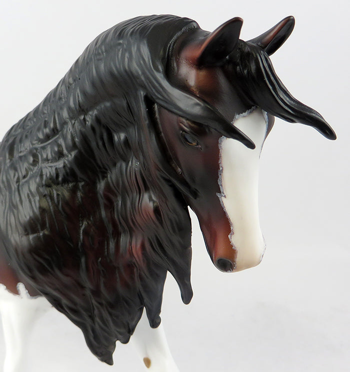 SAUGATUCK-OOAK BAY SPLASH LONG MANE AND PUDDLE TAIL PONY MODEL HORSE 11/22/16