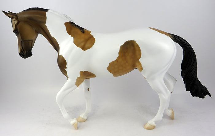BUCKINGHAM-OOAK BUCKSKIN PAINT THOROUGHBRED MODEL HORSE 11/22/16