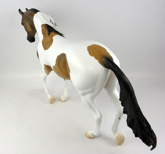 BUCKINGHAM-OOAK BUCKSKIN PAINT THOROUGHBRED MODEL HORSE 11/22/16