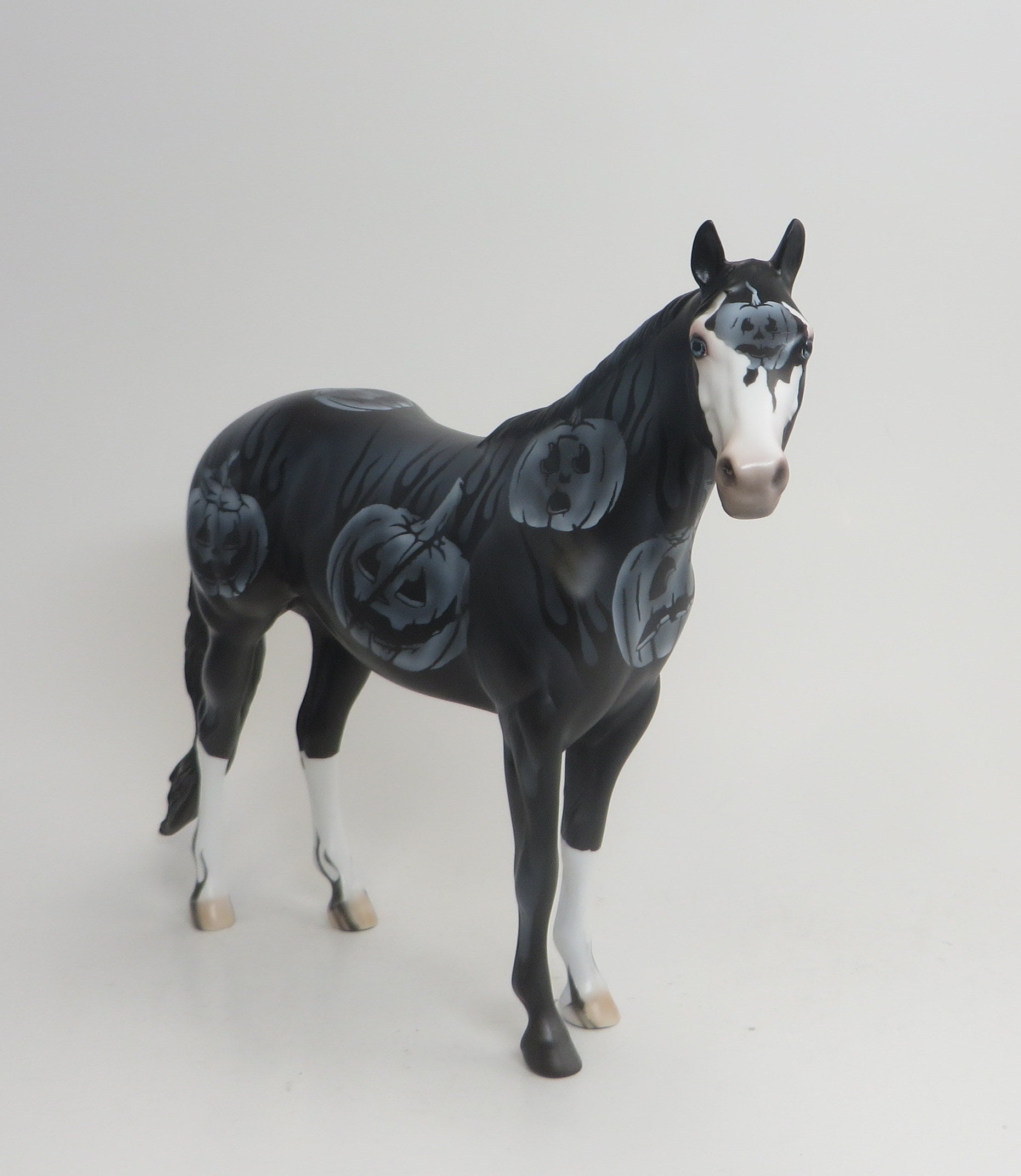 NEBULA - OOAK Black Halloween ISH Model Horse - 9/4