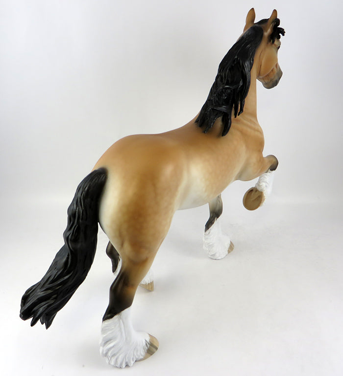 SLOW DANCE-OOAK PRIMITIVE DAPPLE BAY TROTTING DRAFTER MODEL HORSE BY SHERYL LEISURE 11/22/16