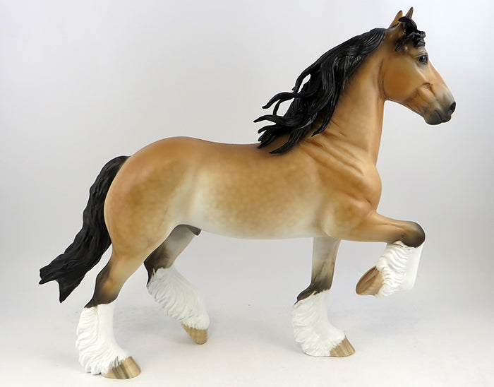 SLOW DANCE-OOAK PRIMITIVE DAPPLE BAY TROTTING DRAFTER MODEL HORSE BY SHERYL LEISURE 11/22/16