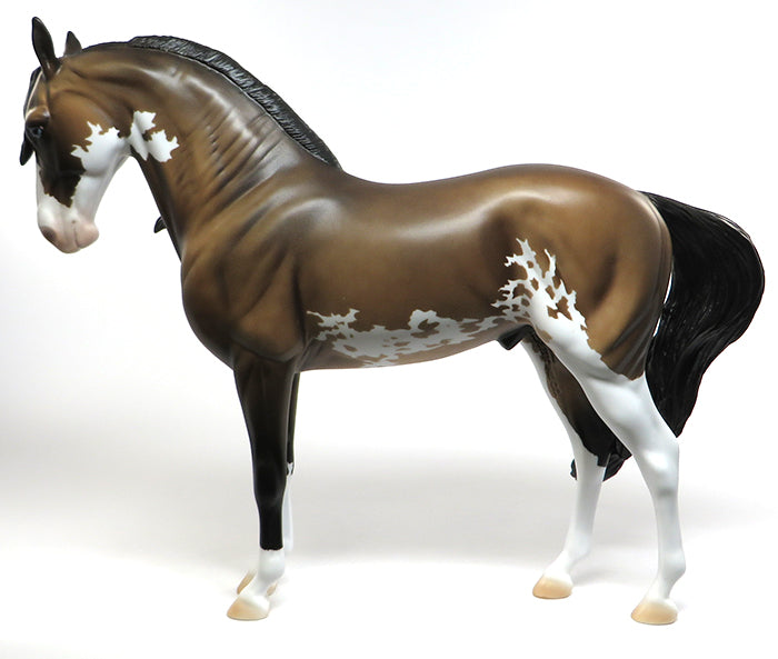 TOMILLO-OOAK BUCKSKIN PAINT WINDSWEPT MANE ANDALUSIAN MODEL HORSE 6/10