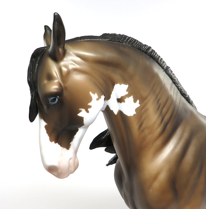 TOMILLO-OOAK BUCKSKIN PAINT WINDSWEPT MANE ANDALUSIAN MODEL HORSE 6/10