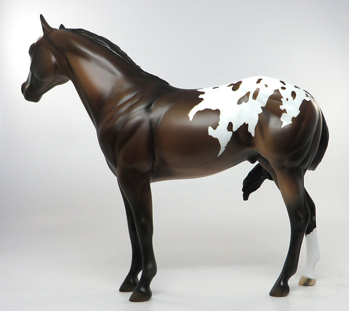 JACINTO - OOAK BAY APPALOOSA WITH BLANKET ISH MODEL HORSE