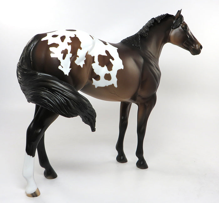 JACINTO - OOAK BAY APPALOOSA WITH BLANKET ISH MODEL HORSE