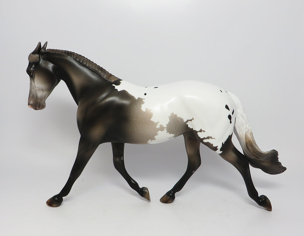 KING PIN~LE-3 BLACK GOING GREY APPALOOSA PALOUSE WITH PINNED EAR AND CUSTOM TAIL EQ 2017