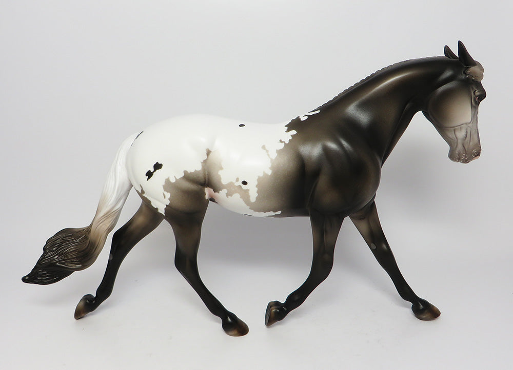 KING PIN~LE-3 BLACK GOING GREY APPALOOSA PALOUSE WITH PINNED EAR AND CUSTOM TAIL EQ 2017