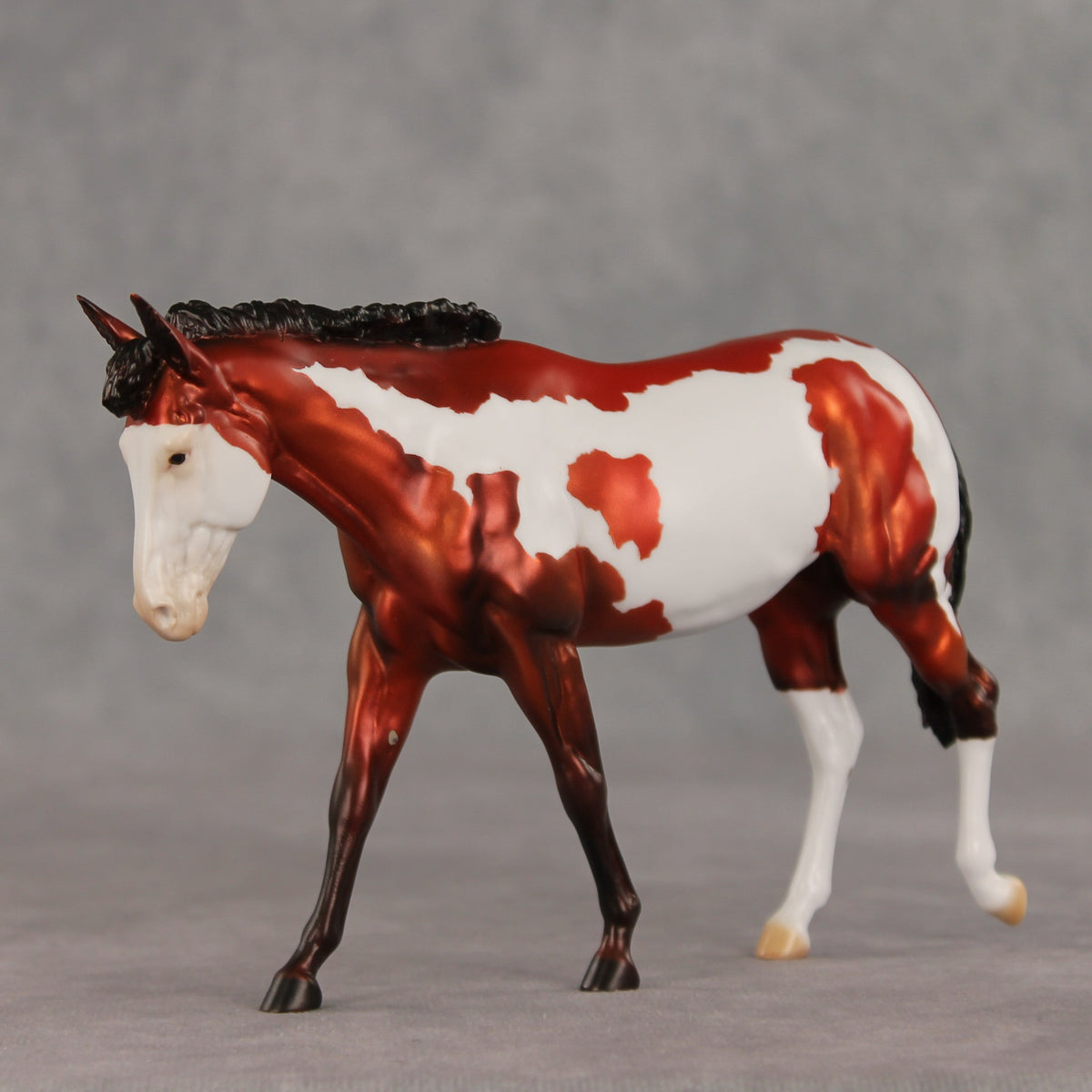 Left on Red OOAK FCM Pebble Mule  by Dawn Quick VV26