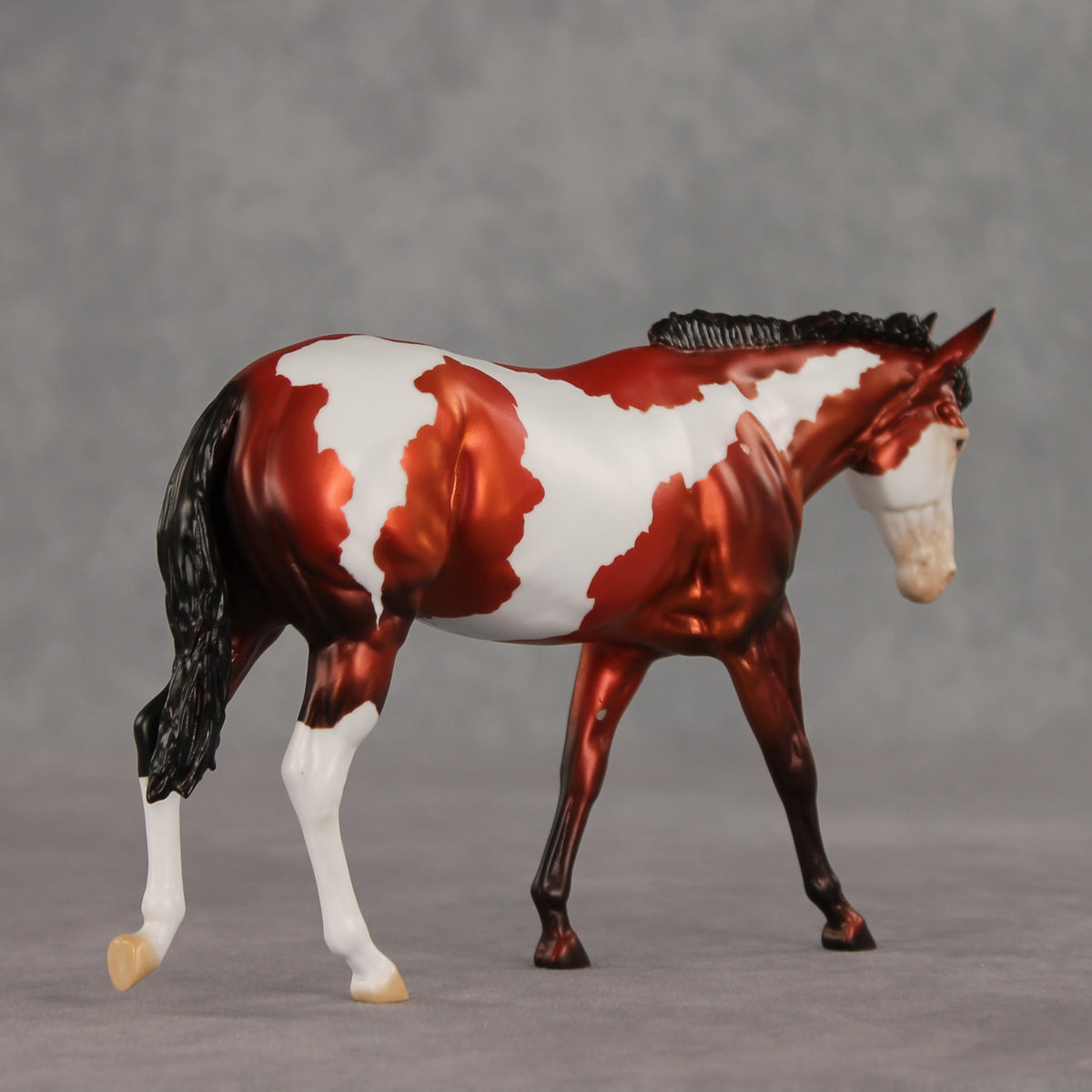 Left on Red OOAK FCM Pebble Mule  by Dawn Quick VV26