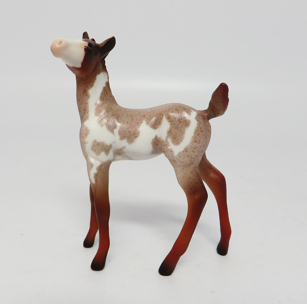 MINI ME GRAND CANYON-LE-5 TURNED HEAD CHESNUT ROAN BY JULIE KEIM MODEL HORSE