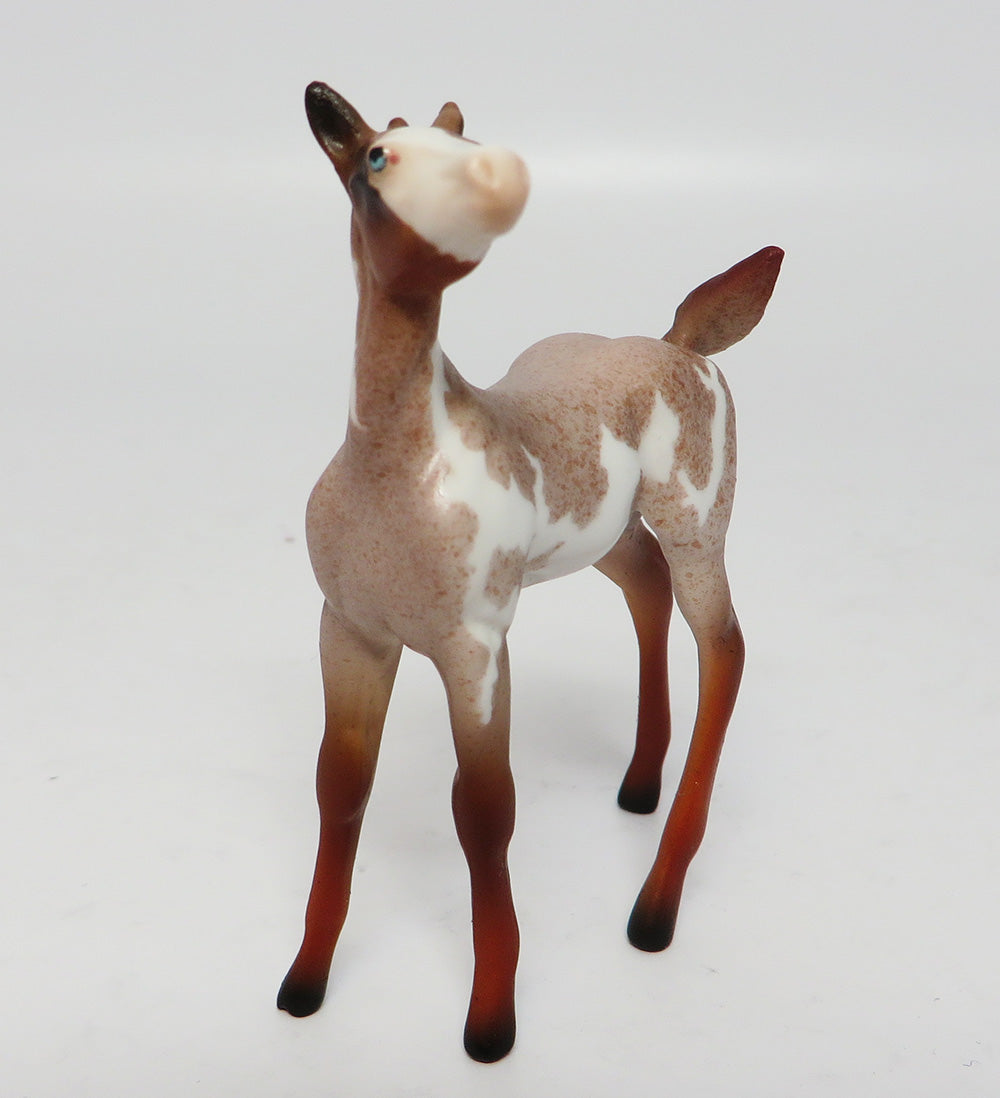 MINI ME GRAND CANYON-LE-5 TURNED HEAD CHESNUT ROAN BY JULIE KEIM MODEL HORSE