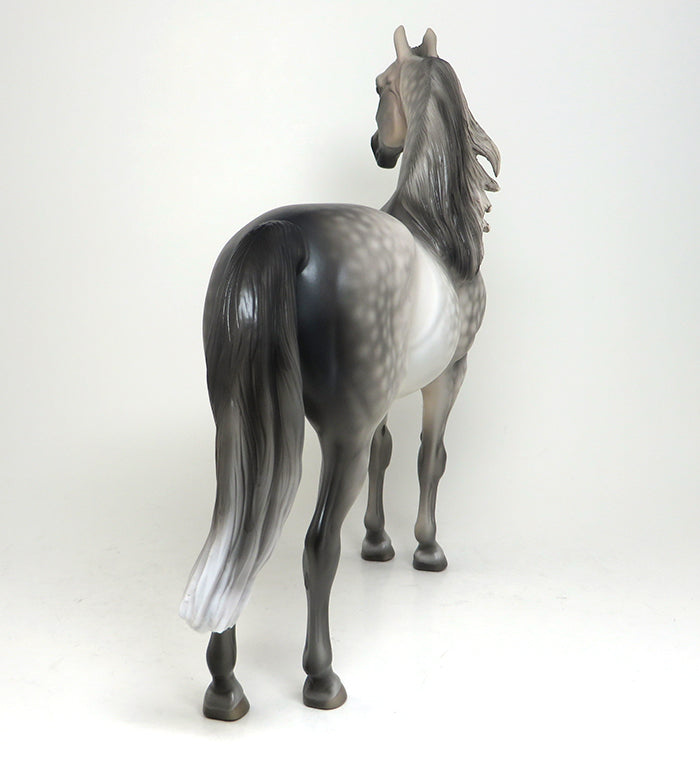 PS DUELER - OOAK DAPPLE GREY MORGAN MODEL HORSE by SHERYL LEISURE - 1/8